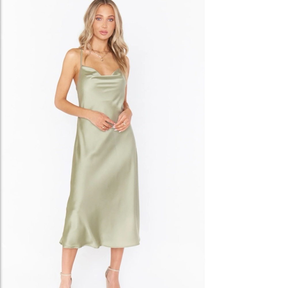Show Me Your Mumu Verona Cowl Neck Moss Green Midi Dress size XXL